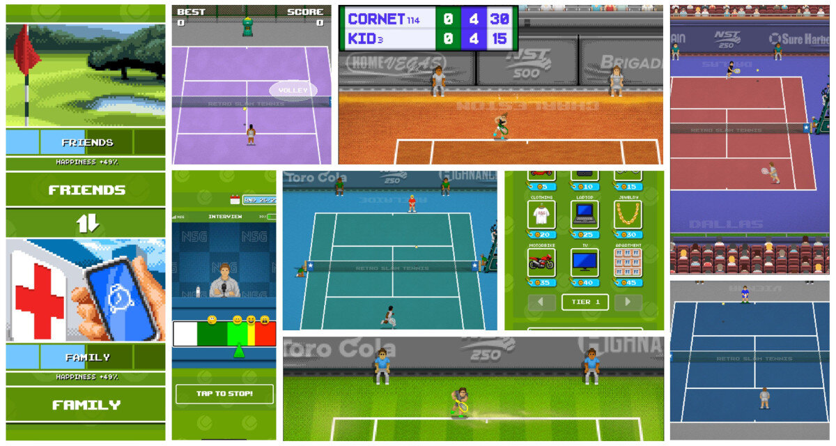 Retro Slam Tennis dorazil na mobily. Kombinuje tenis s RPG prvky