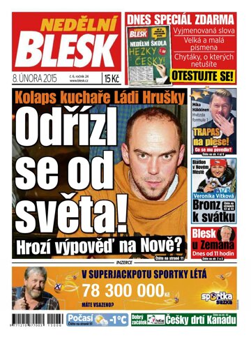 Obálka e-magazínu Nedělní Blesk 8.2.2015