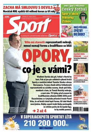 Obálka e-magazínu Sport 12.8.2015