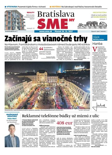 Obálka e-magazínu SME MY Bratislava 24/11/2017