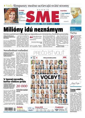 Obálka e-magazínu SME 3.3.2016