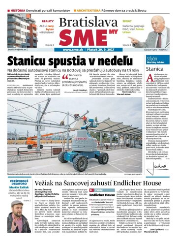 Obálka e-magazínu SME MY Bratislava 29/9/2017