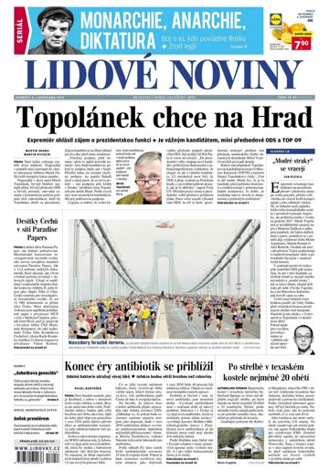 Obálka e-magazínu Lidové noviny 6.11.2017