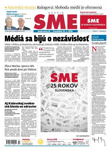 Obálka e-magazínu SME 15.1.2018