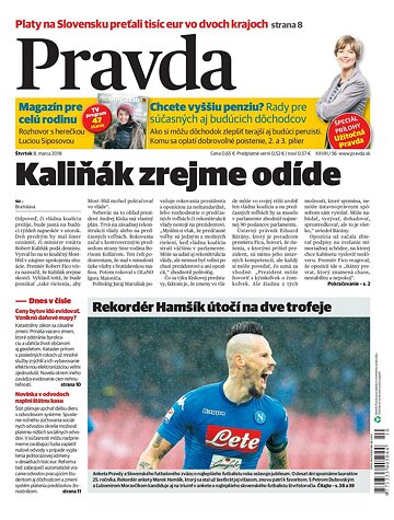 Obálka e-magazínu Pravda 8. 3. 2018