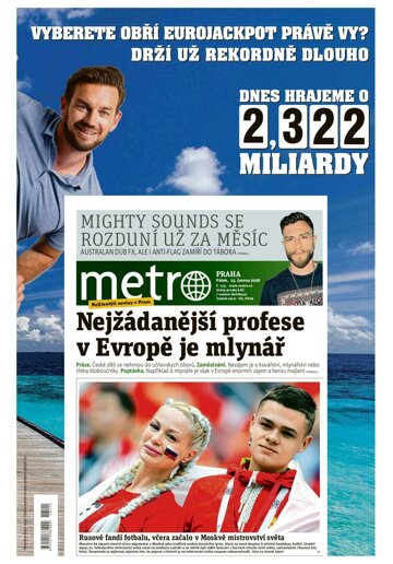 Obálka e-magazínu deník METRO 15.6.2018