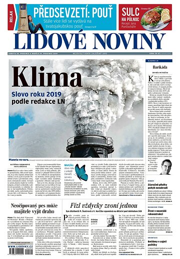 Obálka e-magazínu Lidové noviny 28.12.2019