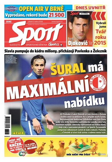 Obálka e-magazínu Sport 8.1.2016