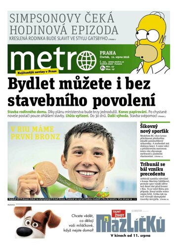 Obálka e-magazínu deník METRO 11.8.2016