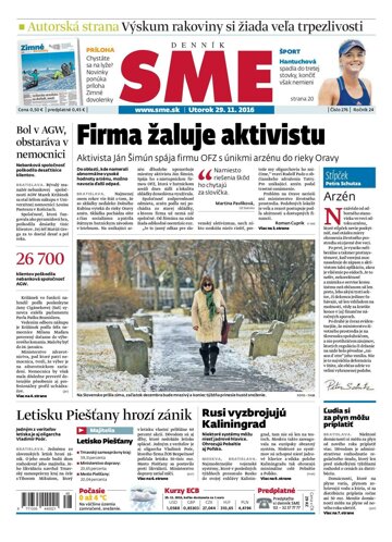 Obálka e-magazínu SME 29.11.2016