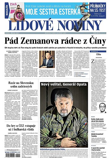 Obálka e-magazínu Lidové noviny 2.3.2018