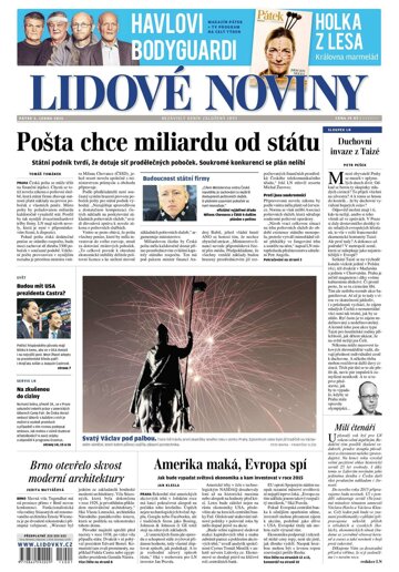 Obálka e-magazínu Lidové noviny 2.1.2015