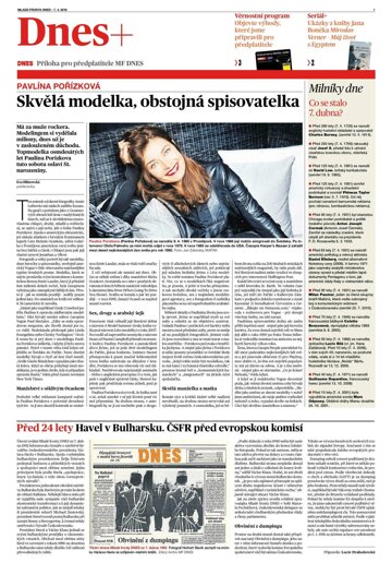 Obálka e-magazínu DNES+ Jižní Čechy - 7.4.2016