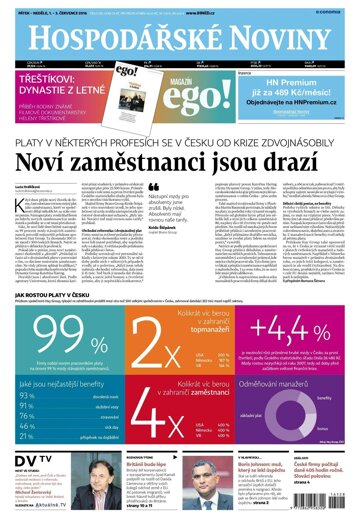 Obálka e-magazínu Hospodářské noviny 128 - 1.7.2016