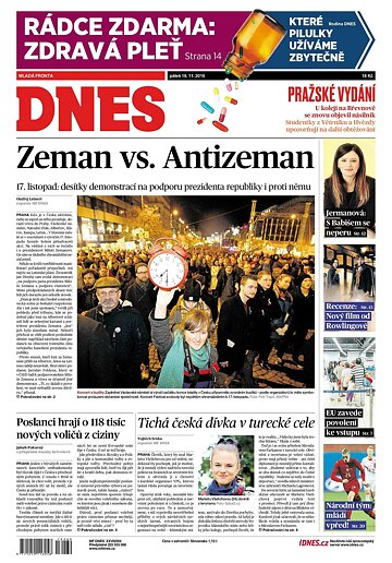 Obálka e-magazínu MF Dnes 18.11.2016