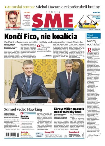 Obálka e-magazínu SME 15.3.2018