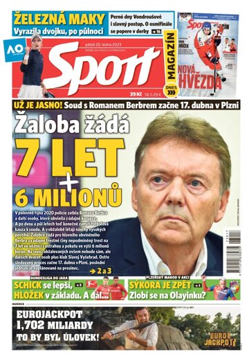 Obálka e-magazínu Sport 20.1.2023