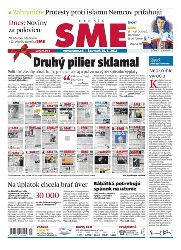 Obálka e-magazínu SME 15.1.2015