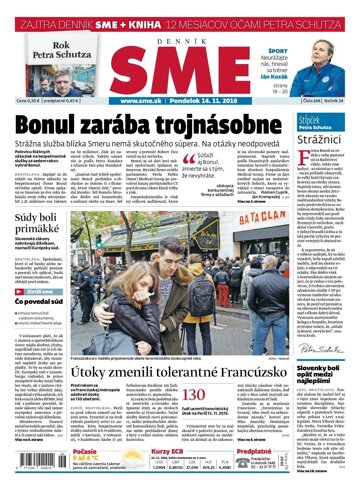 Obálka e-magazínu SME 14.11.2016