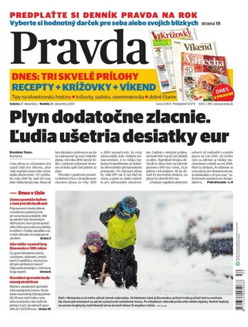 Obálka e-magazínu Pravda 27. 12. 2014