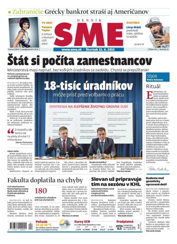 Obálka e-magazínu SME 11.6.2015