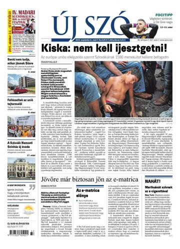 Obálka e-magazínu Új Szó 8.9.2015