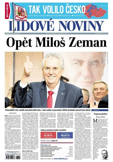 Obálka e-magazínu Lidové noviny 29.1.2018