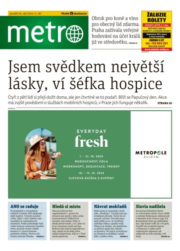 Obálka e-magazínu deník METRO 30.9.2024