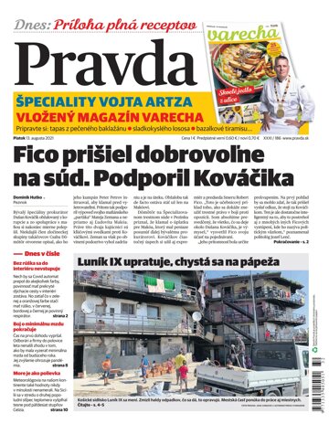 Obálka e-magazínu Pravda 13. 8. 2021