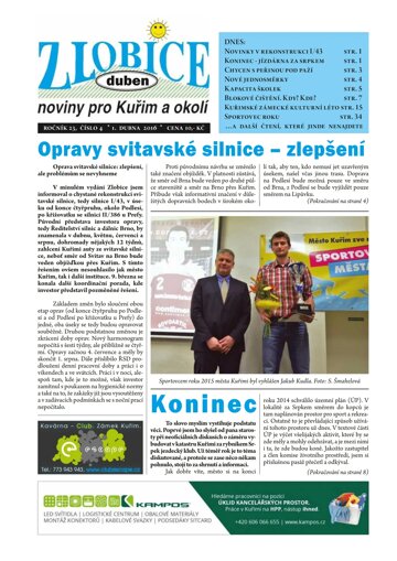 Obálka e-magazínu Zlobice – noviny pro Kuřim a okolí 4/2016