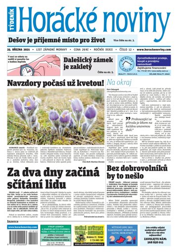 Obálka e-magazínu Horácké Noviny Čtvrtek 25.3.2021 č. 012