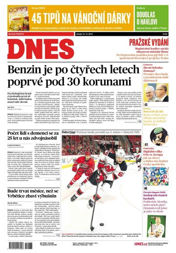 Obálka e-magazínu MF Dnes 10.12.2014