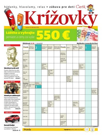 Obálka e-magazínu Krížovky 14.2.2015