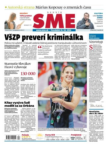 Obálka e-magazínu SME 31.10.2016