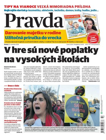 Obálka e-magazínu Pravda 23. 11. 2016