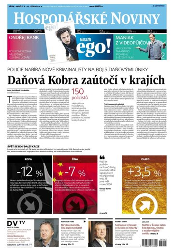 Obálka e-magazínu Hospodářské noviny 005 - 8.1.2016