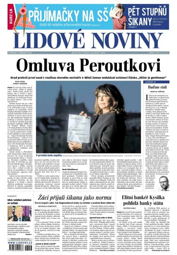 Obálka e-magazínu Lidové noviny 3.3.2016