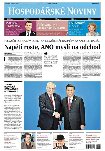 Obálka e-magazínu Hospodářské noviny 093 - 16.5.2017