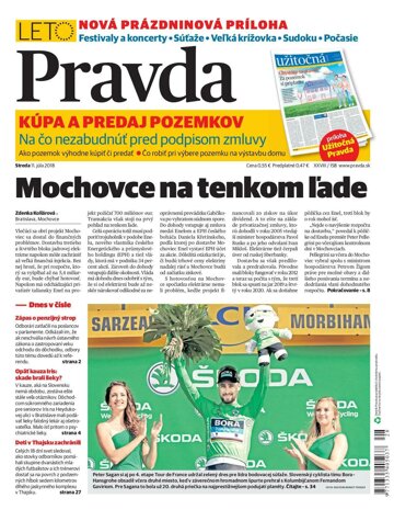 Obálka e-magazínu Pravda 11. 7. 2018