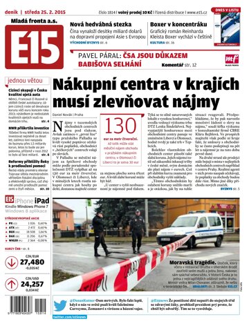 Obálka e-magazínu E15 25.2.2015