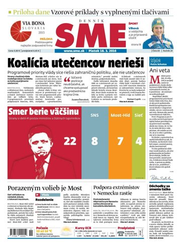 Obálka e-magazínu SME 18.3.2016