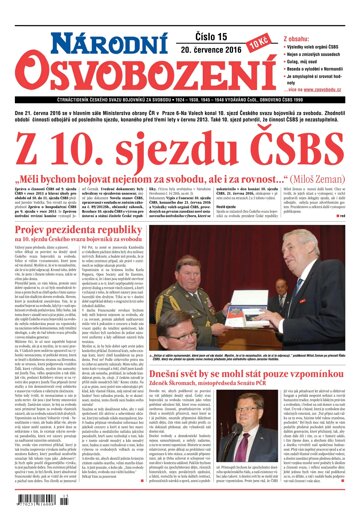 Obálka e-magazínu Národní Osvobození 15/2016