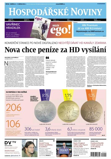 Obálka e-magazínu Hospodářské noviny 151 - 5.8.2016