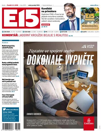 Obálka e-magazínu E15 3.9.2018