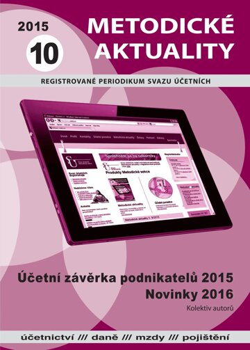 Obálka e-magazínu Metodické aktuality Svazu účetních 10/2015