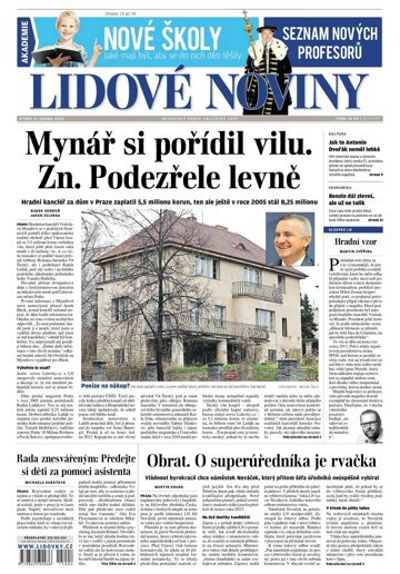 Obálka e-magazínu Lidové noviny 6.1.2015