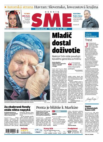 Obálka e-magazínu SME 23.11.2017