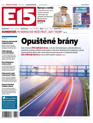 Obálka e-magazínu E15 31.10.2018