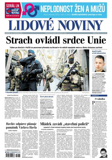 Obálka e-magazínu Lidové noviny 23.11.2015