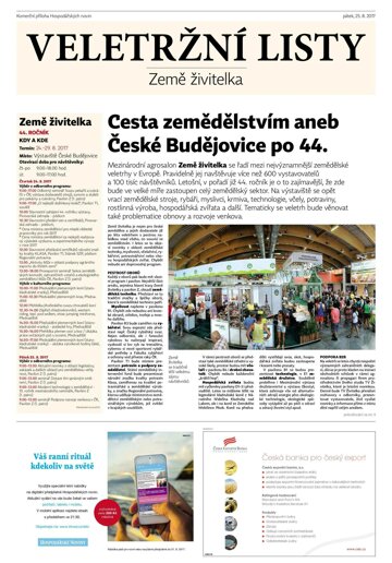 Obálka e-magazínu Hospodářské noviny - příloha 164 - 25.8.2017 komerční příloha Země živitelka